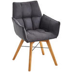 ARMLEHNSTUHL in Holz, Textil Schwarz, Eichefarben  - Eichefarben/Schwarz, Design, Holz/Textil (61/87/63cm) - Waldwelt