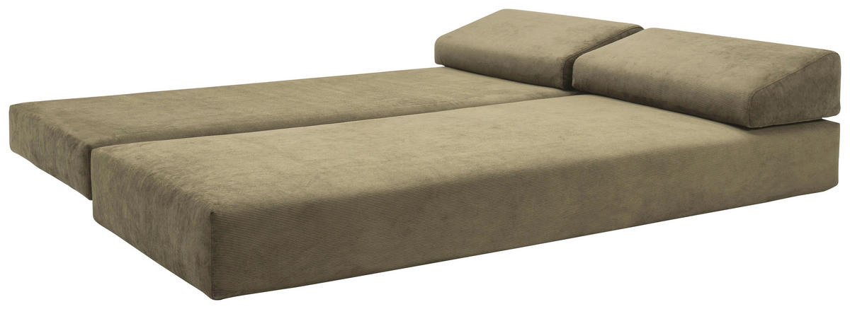 SCHLAFSOFA Flachgewebe Grün  - Eichefarben/Grün, Design, Holz/Textil (200/82/80cm) - Niels Andersson