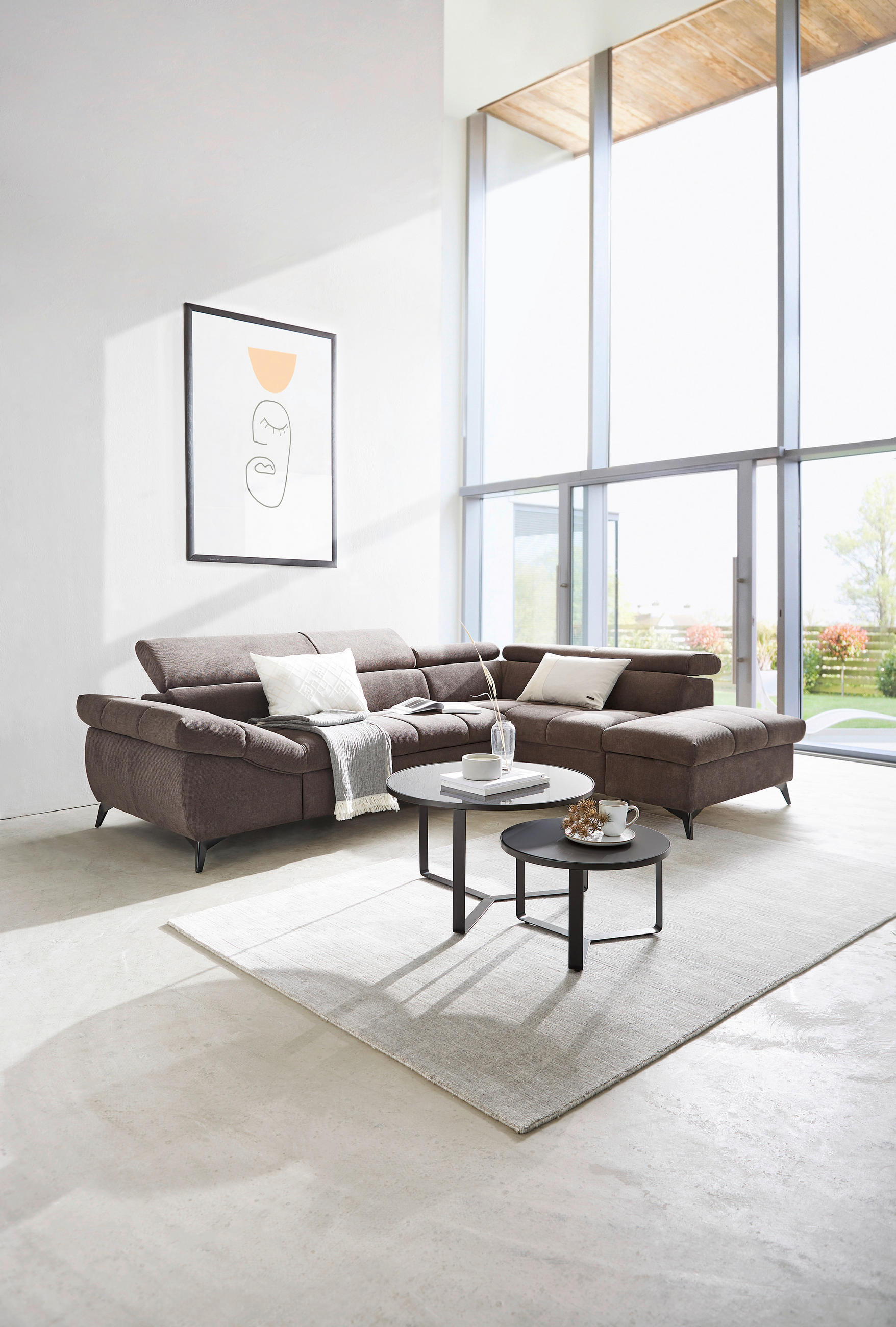 COUCHTISCH rund Schwarz 50/50/32 cm - Schwarz, Design, Metall (50/50/32cm) - Novel