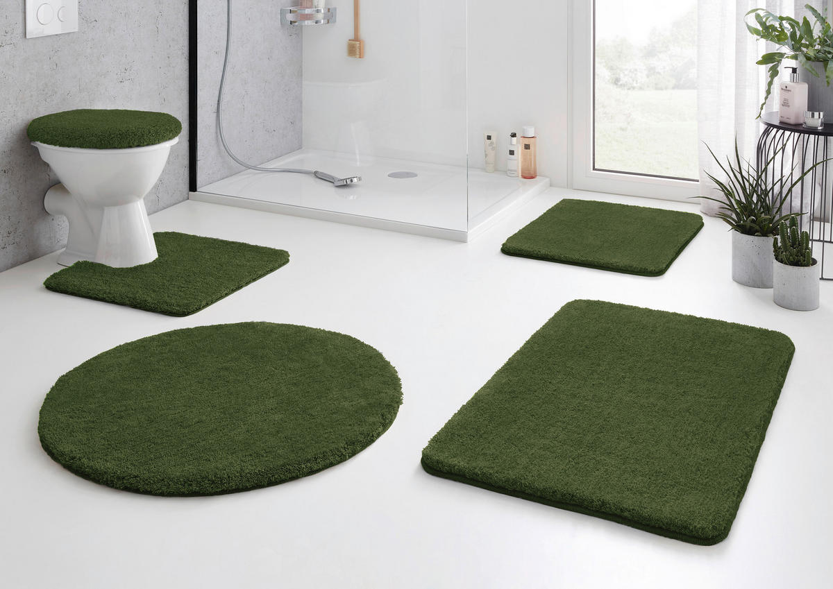 WC-VORLEGER Waldgrün  - Waldgrün, Basics, Kunststoff/Textil (55/55/3cm) - Kleine Wolke
