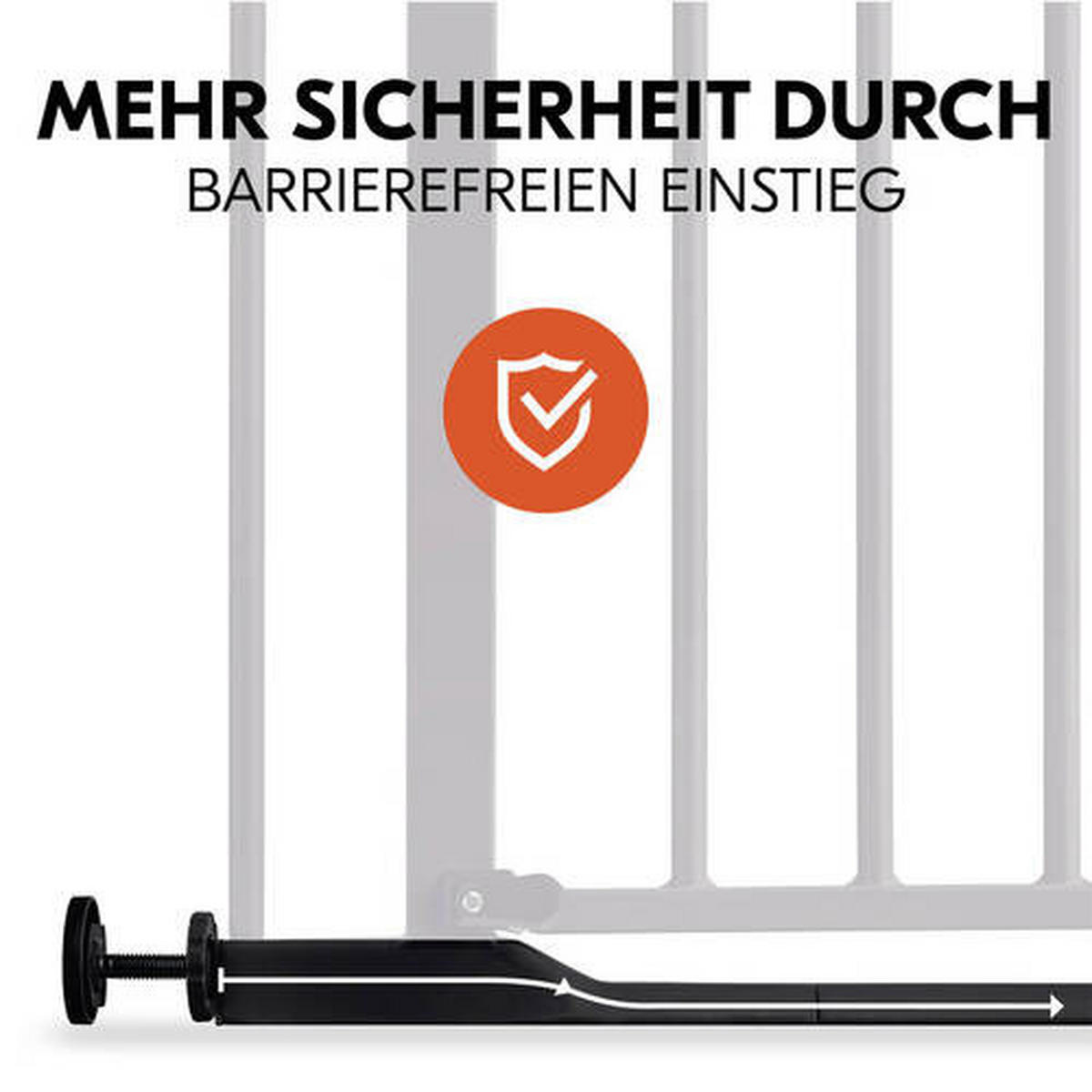TÜRSCHUTZGITTER 75 - 80 cm/77 cm  - Schwarz, Basics, Kunststoff/Metall (75 - 80 cm/77cm) - Hauck