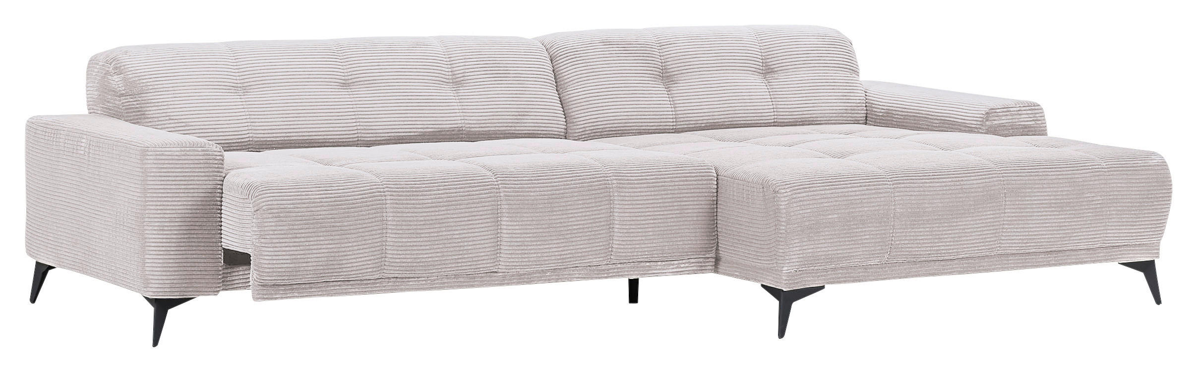 Thumbnail - Carryhome Ecksofa, Natur, Textil, 2-3-Sitzer, Ottomane rechts, L-Form, 295x165 cm, seitenverkehrt erhältlich, Rücken ech...