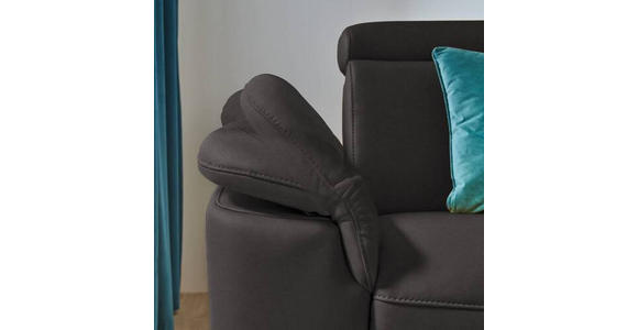 ECKSOFA in Echtleder Dunkelbraun  - Dunkelbraun/Schwarz, Design, Leder/Metall (285/239cm) - Cantus