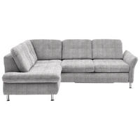 ECKSOFA in Webstoff Hellgrau  - Chromfarben/Hellgrau, Konventionell, Textil/Metall (210/242cm) - Beldomo Style