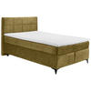 BOXSPRINGBETT 140/200 cm  in Olivgrün  - Schwarz/Olivgrün, Design, Holzwerkstoff/Kunststoff (140/200cm) - Xora