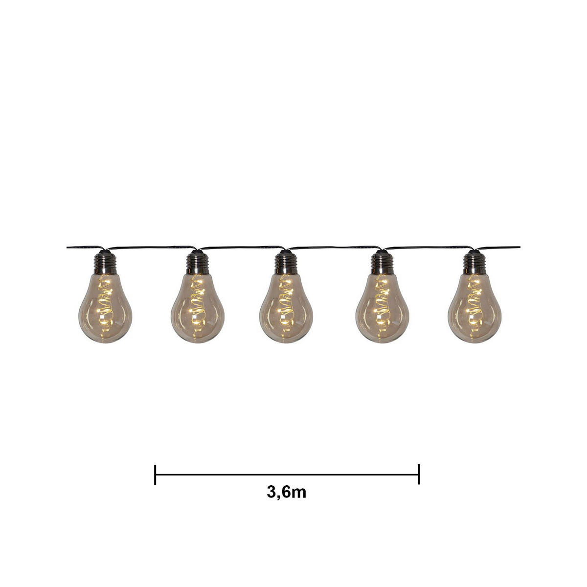 LICHTERKETTE  - Silberfarben/Schwarz, Basics, Kunststoff/Metall (360/6/10,5cm) - Eglo