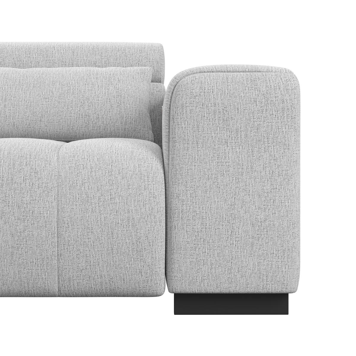 ECKSOFA MATERA Hellgrau Chenille, Struktur Nierenkissen, Kopfteilverstellung, Sitzvorzug  - Hellgrau/Schwarz, Trend, Holz/Textil (226/311cm) - MID.YOU