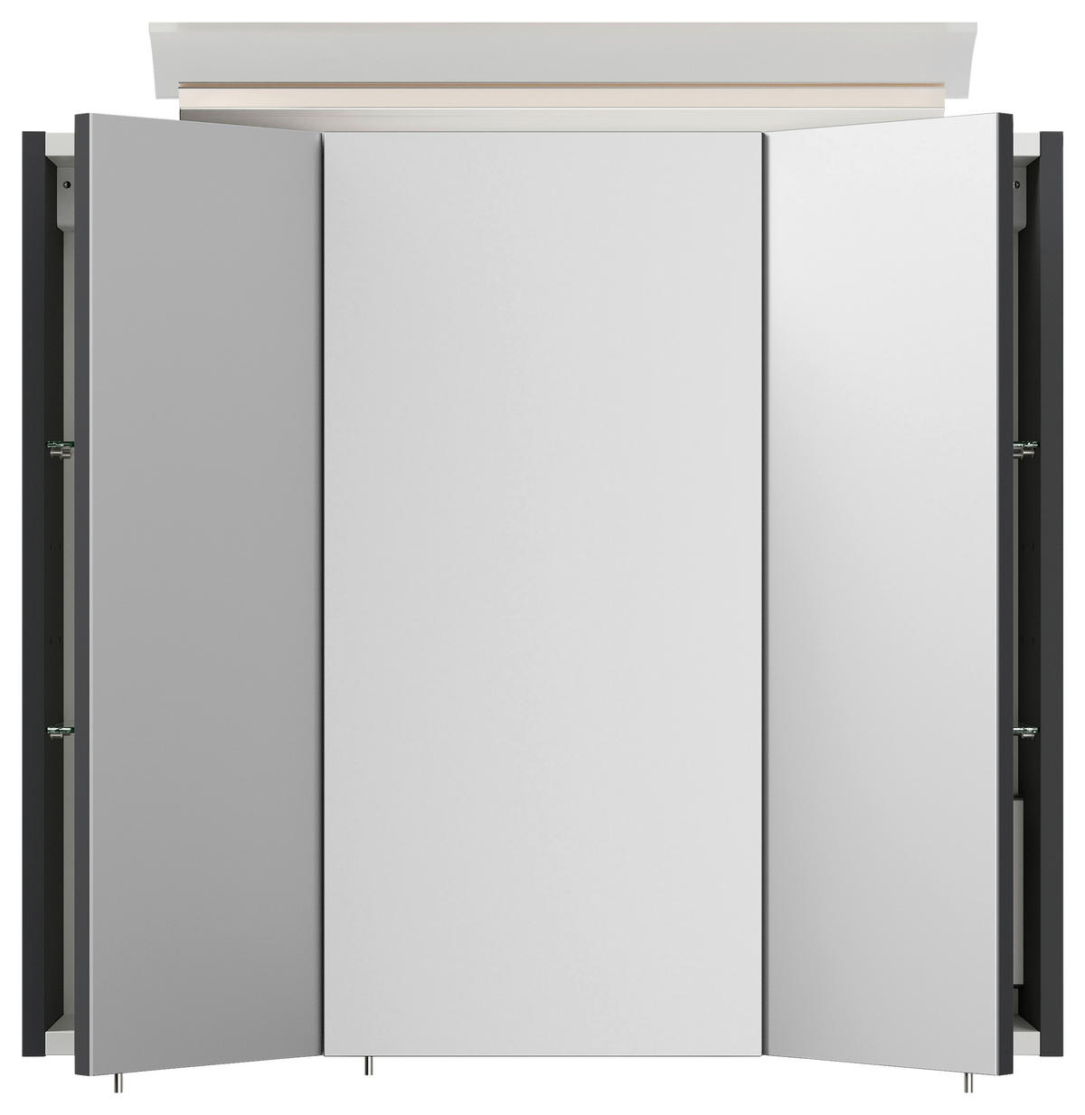 SPIEGELSCHRANK 70/62/17 cm  - Graphitfarben, MODERN, Glas/Holzwerkstoff (70/62/17cm) - MID.YOU