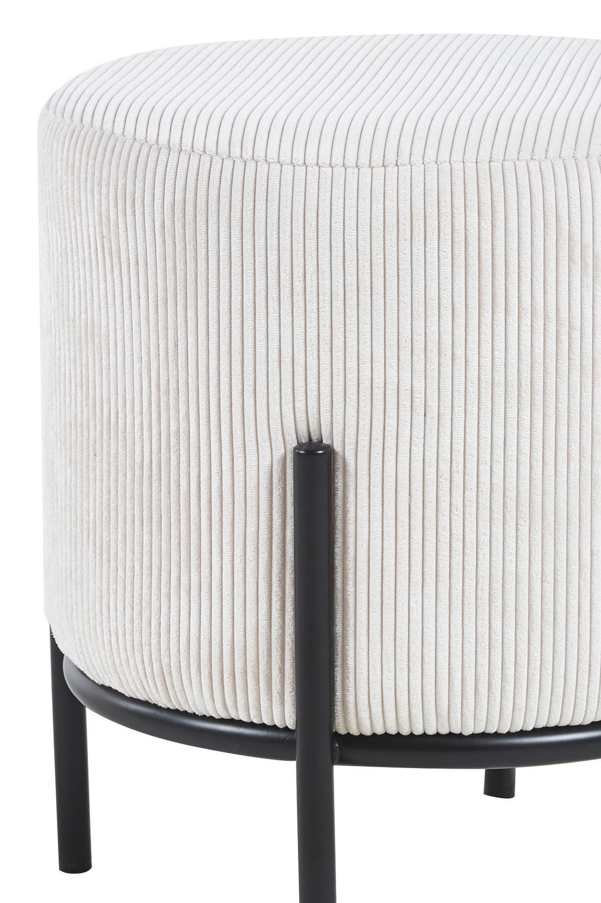 HOCKER in Textil Schwarz, Beige  - Beige/Schwarz, MODERN, Textil/Metall (35/38/35cm) - Livetastic
