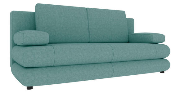 SCHLAFSOFA  in Mikrofaser Mintgrün  - Schwarz/Mintgrün, KONVENTIONELL, Kunststoff/Textil (212/93/90cm) - Carryhome