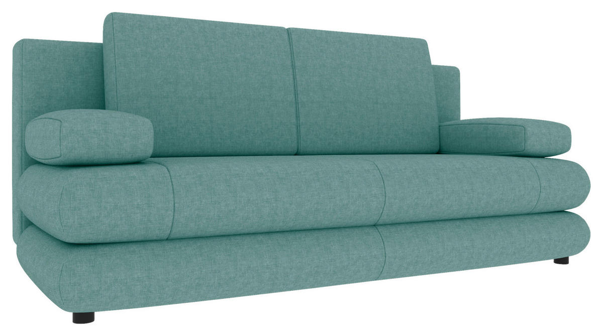 SCHLAFSOFA  mit Liegefunktion, Rücken echt Mikrofaser Mintgrün  - Schwarz/Mintgrün, KONVENTIONELL, Kunststoff/Textil (212/93/90cm) - Carryhome