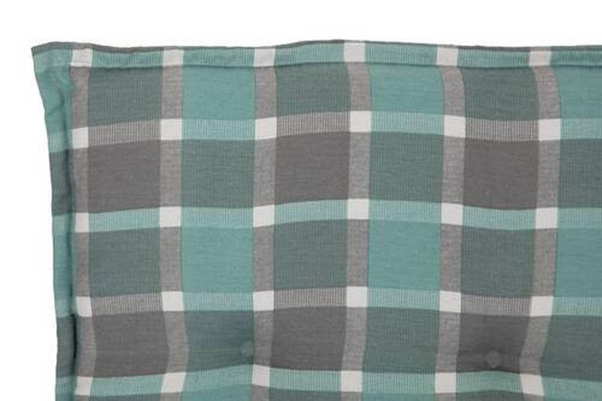 RELAXSESSELAUFLAGE in Grau, Türkis Karo  - Türkis/Grau, Design, Textil (171/50/6cm) - Gardenson