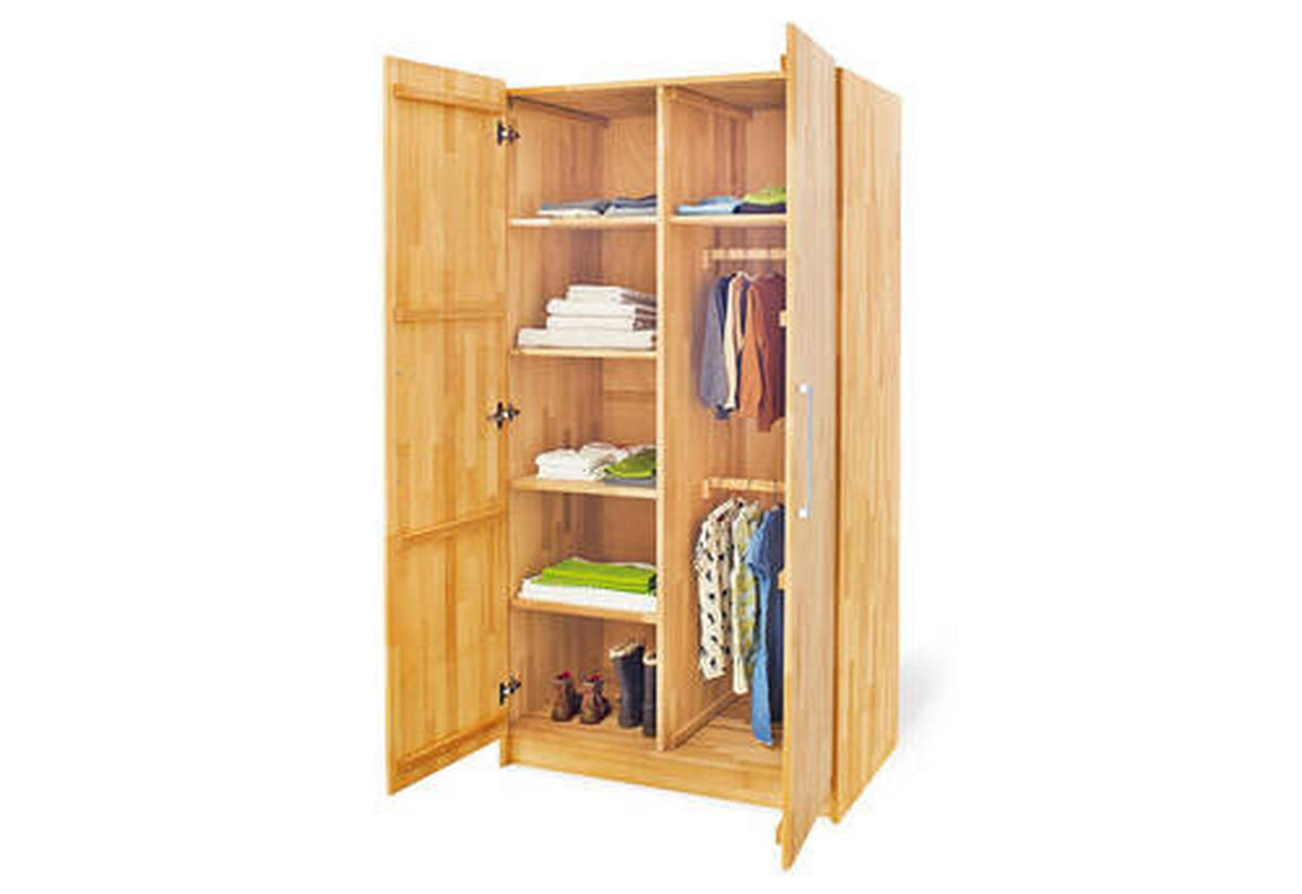 BABYKLEIDERSCHRANK Pinolino Natura Buchefarben  - Buchefarben, Natur, Holz/Metall (94/182/63cm) - Pinolino