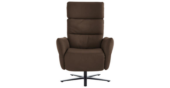 RELAXSESSEL in Leder Braun  - Schwarz/Braun, Design, Leder/Metall (82/119/85cm) - Dieter Knoll