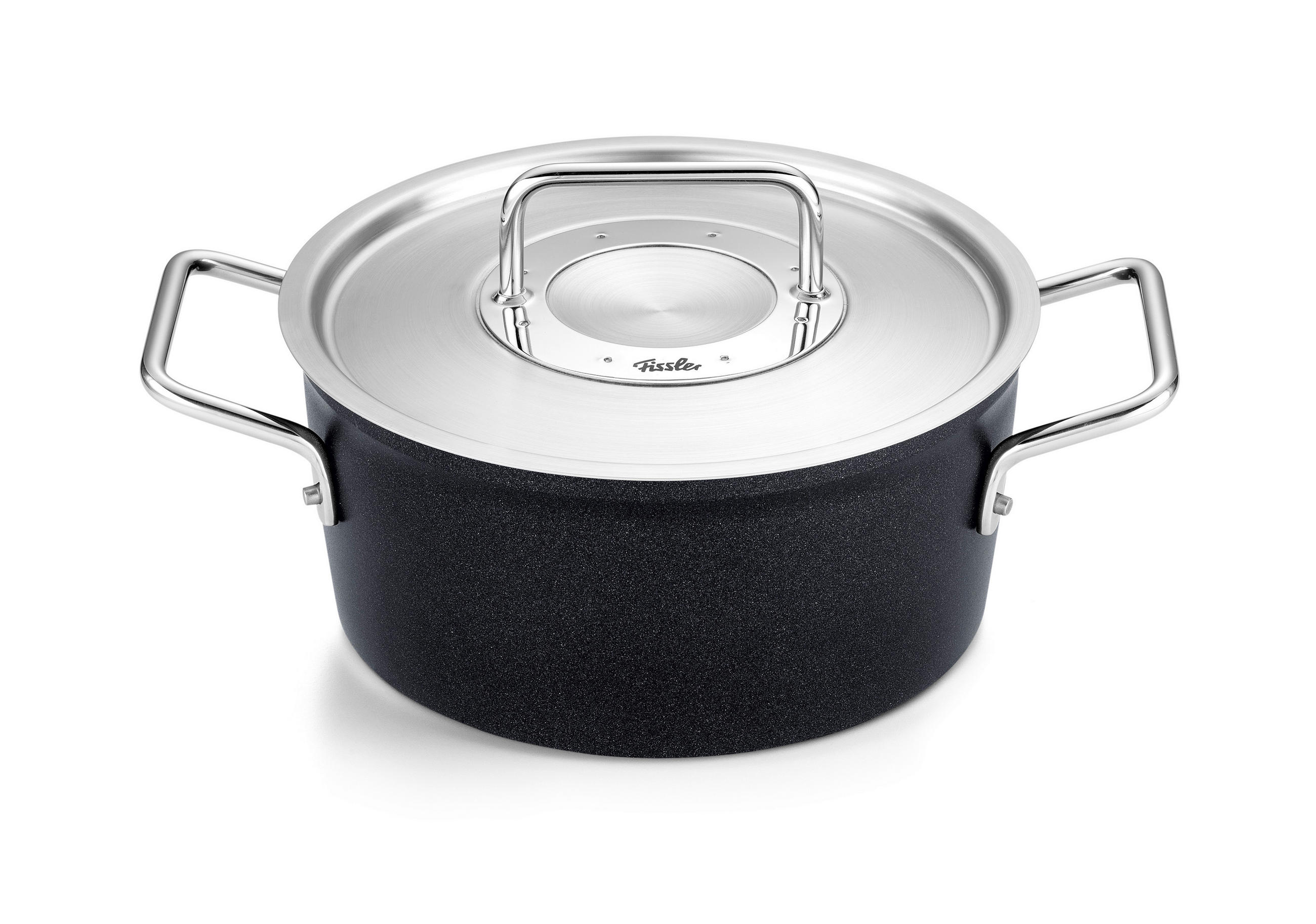KOCHTOPFSET Adamant 3-teilig  - Schwarz, Basics, Metall - Fissler