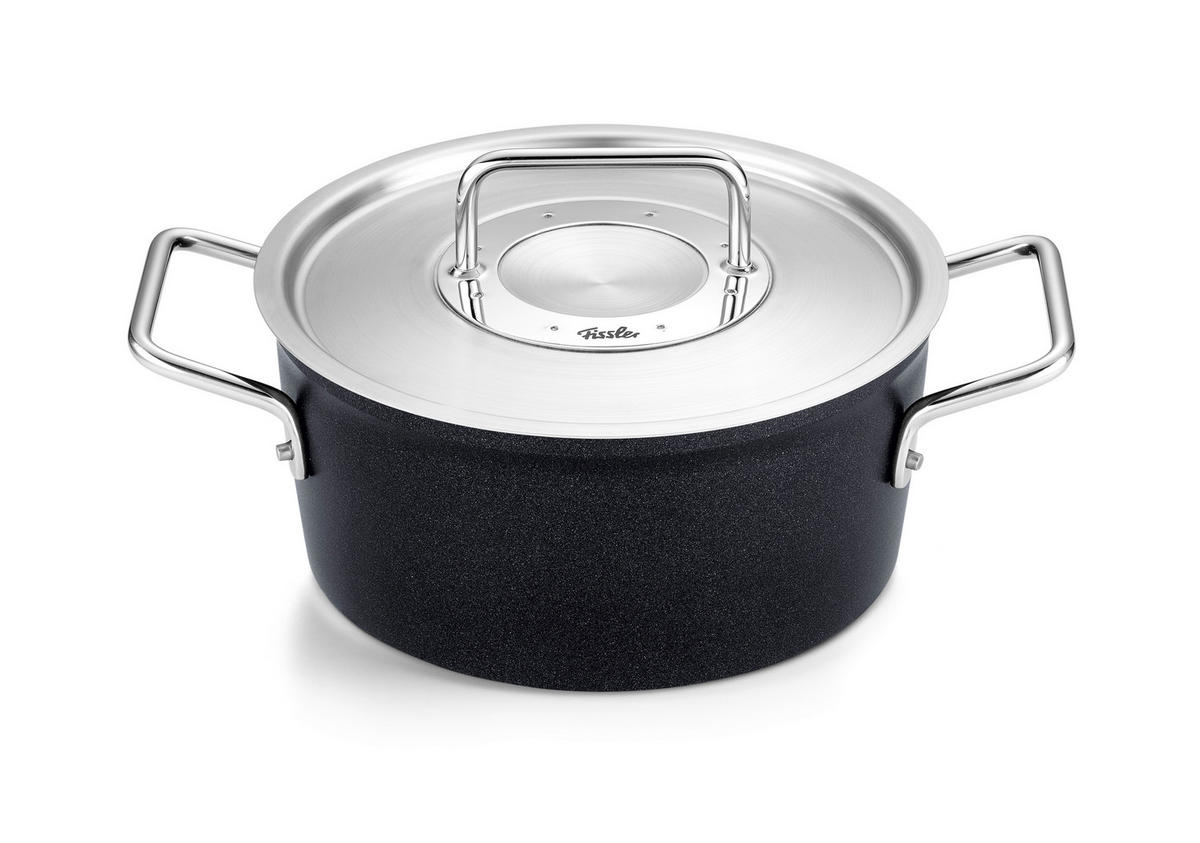 SADA HRNCŮ, 3dílné - černá, Basics, kov - Fissler