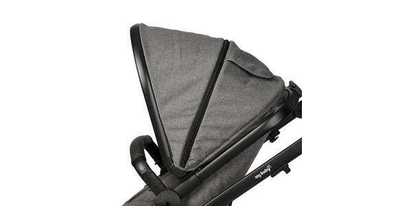 KINDERWAGENSET Korfu  - Dunkelgrau/Schwarz, Basics, Kunststoff/Textil - My Baby Lou