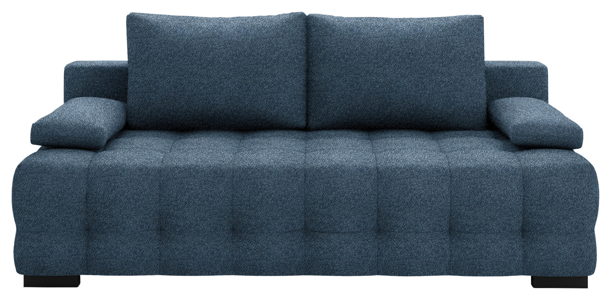 SCHLAFSOFA in Chenille, Plüsch Dunkelblau  - Schwarz/Dunkelblau, KONVENTIONELL, Kunststoff/Textil (209/96/100cm) - Stylife