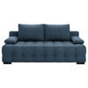 SCHLAFSOFA in Chenille, Plüsch Dunkelblau  - Schwarz/Dunkelblau, KONVENTIONELL, Kunststoff/Textil (209/96/100cm) - Stylife