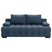 SCHLAFSOFA in Chenille, Plüsch Dunkelblau  - Schwarz/Dunkelblau, KONVENTIONELL, Kunststoff/Textil (209/96/100cm) - Stylife