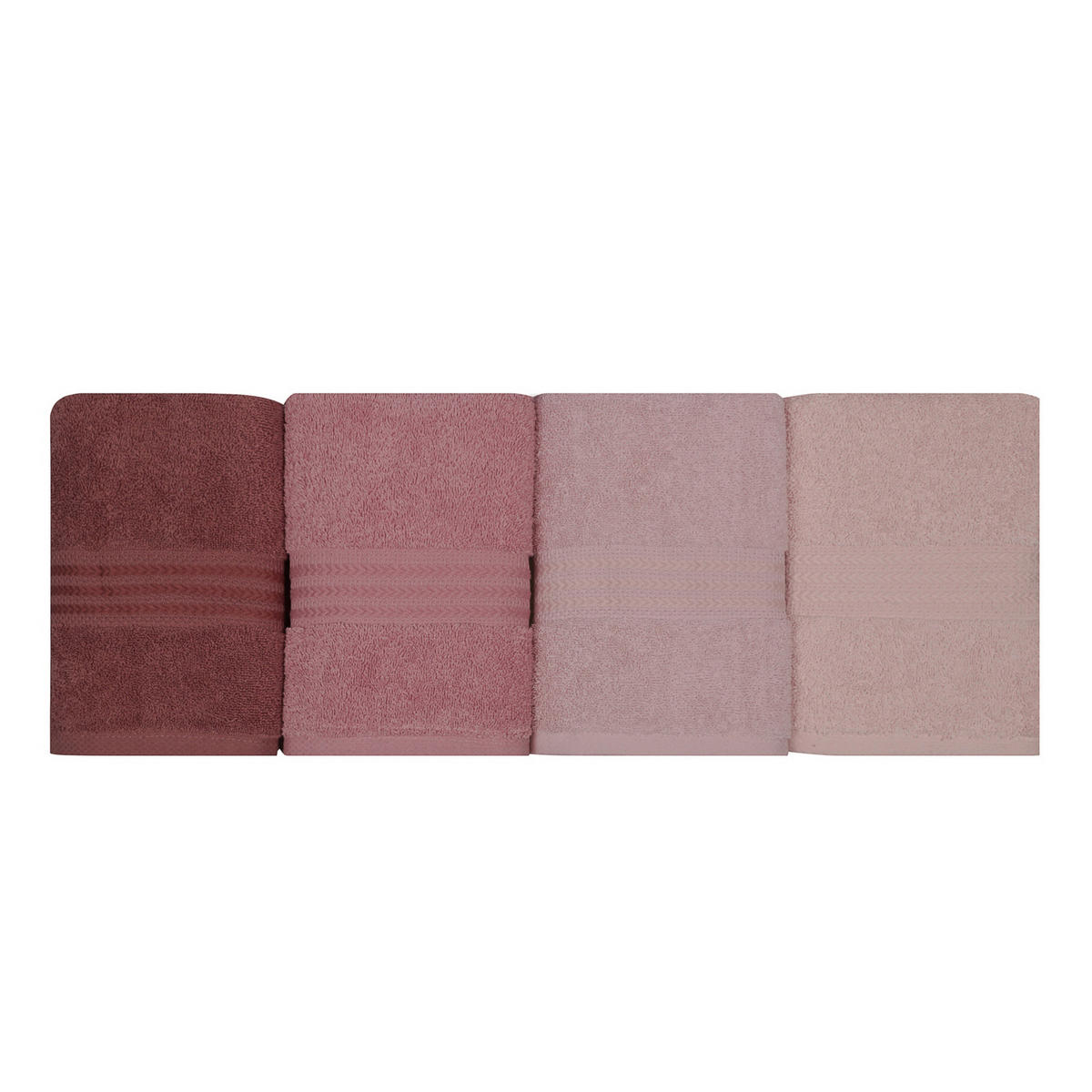 HANDTUCHSET Creme, Pink, Hellrosa 4-teilig  - Pink/Hellrosa, Basics, Textil (50/90cm)