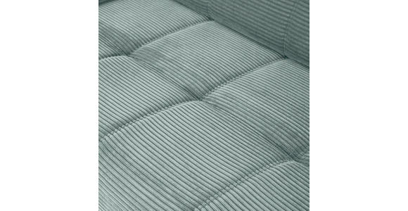 ECKSOFA  in Cord Mintgrün Rücken echt, Sitzvorzug  295/165 cm  - Schwarz/Mintgrün, KONVENTIONELL, Textil/Metall (295/165cm) - Carryhome