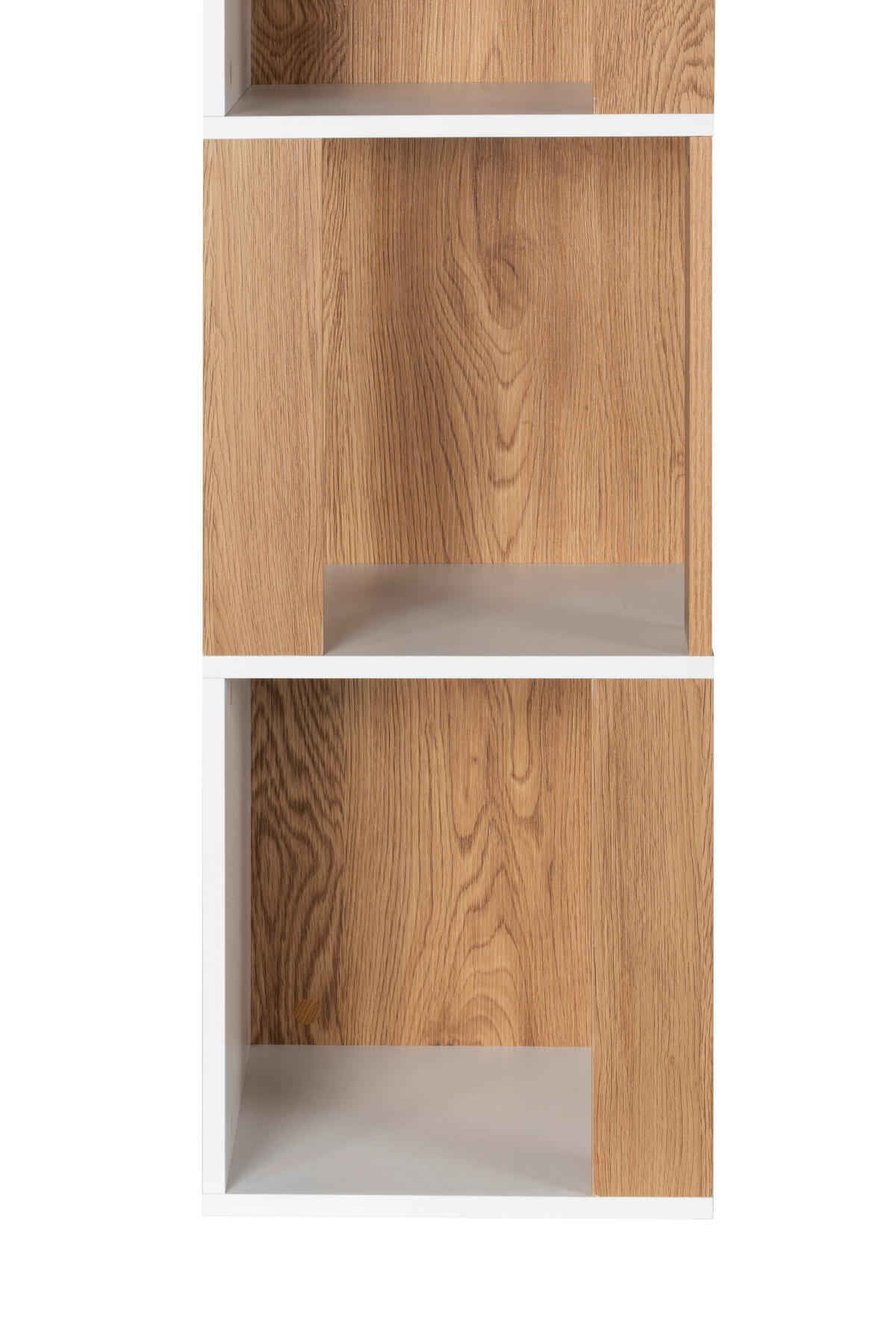 ECKREGAL - Naturfarben/Weiß, Design, Holzwerkstoff (34/185/34cm) - MID.YOU