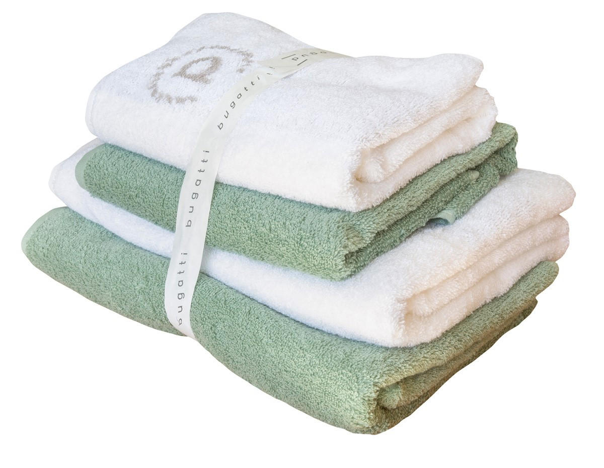 SET RUČNIKA , zelena, bijela  GINO  - bijela/zelena, Konvencionalno, tekstil - Bugatti
