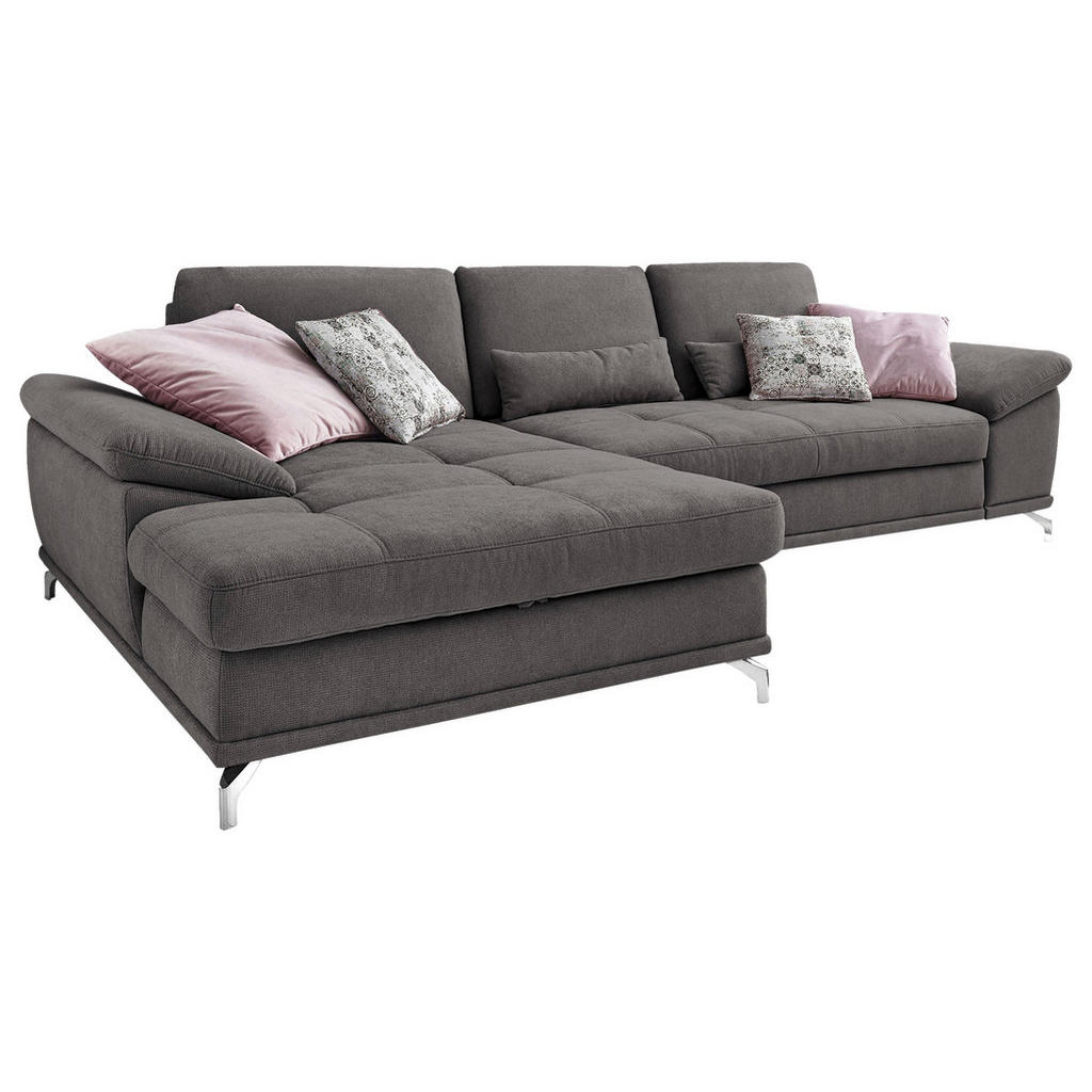 Thumbnail - Sit & More Ecksofa, Grau, Textil, 5-Sitzer, Ottomane links, L-Form, 301x176 cm, Goldenes M, Oeko-Tex® Standard 100, Made...