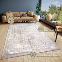 VINTAGE-TEPPICH 120/170 cm Shine Creme, Silberfarben  - Silberfarben/Creme, Design, Kunststoff (120/170cm)