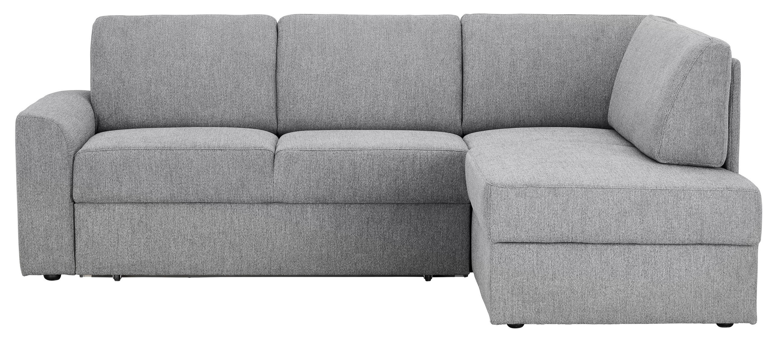 ECKSOFA in Webstoff Grau  224/165 cm  - Schwarz/Grau, KONVENTIONELL, Kunststoff/Textil (224/165cm) - Xora