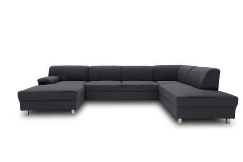 WOHNLANDSCHAFT Schlammfarben Webstoff - Chromfarben/Schlammfarben, KONVENTIONELL, Textil/Metall (150/308/195cm) - MID.YOU