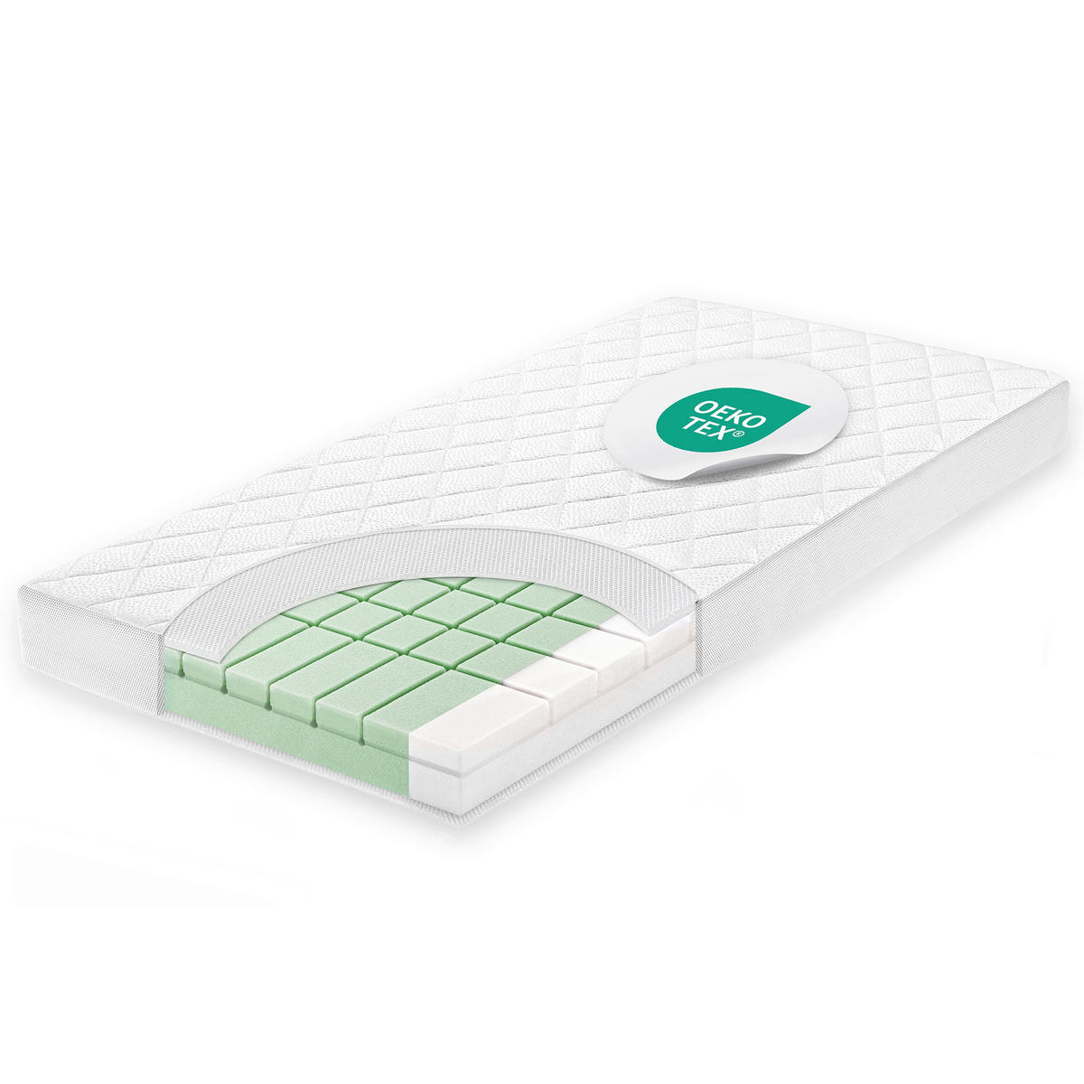 KINDERMATRATZE     - Weiß, Basics, Textil (70/10/140cm) - Julius Zöllner