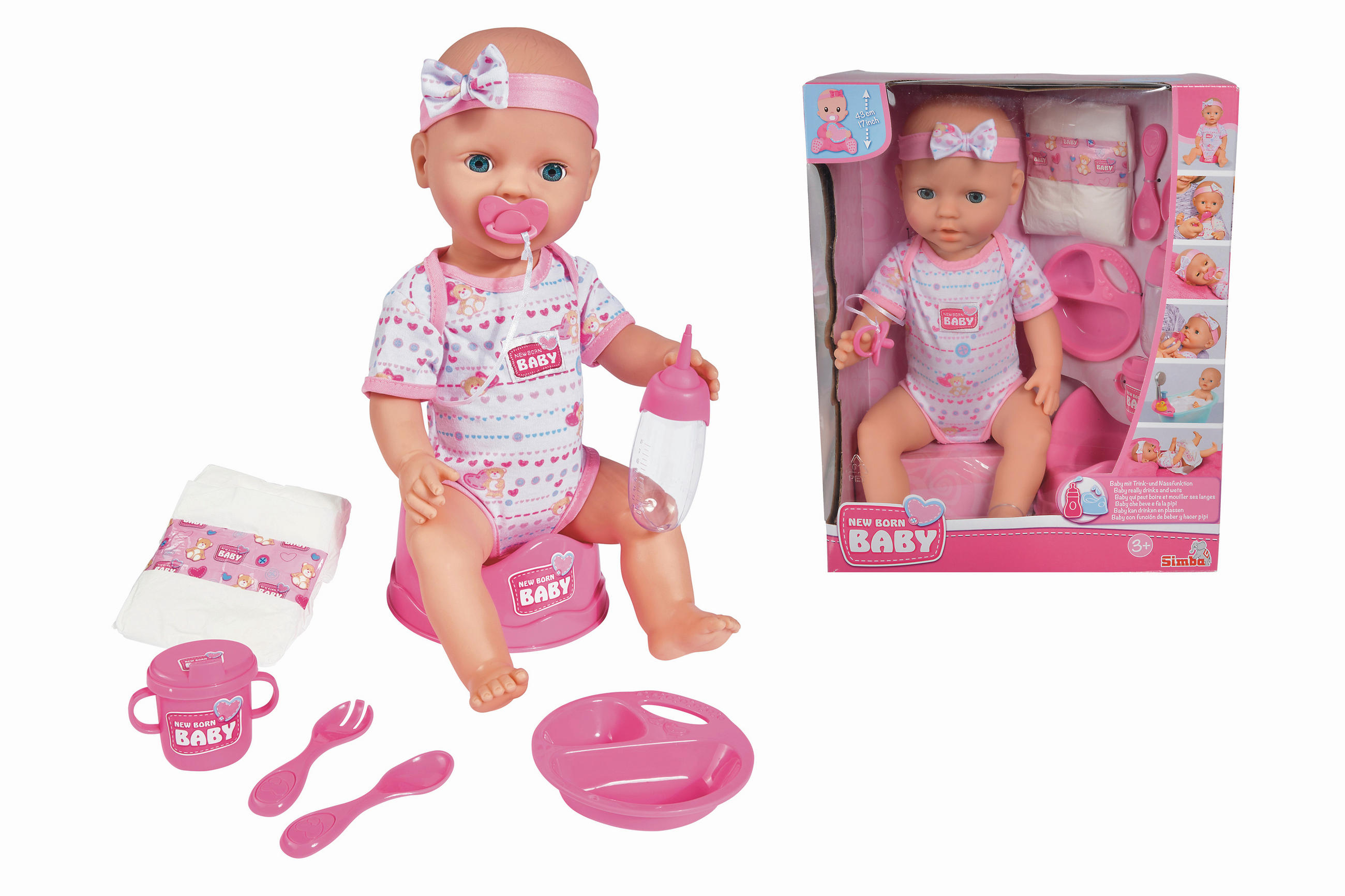 SPIELPUPPE - Pink/Rosa, Basics, Kunststoff/Textil (43cm) - Simba