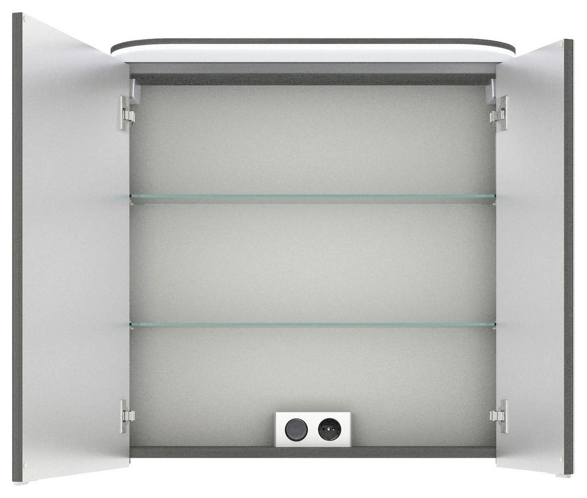 SPIEGELSCHRANK 70/72,3/17 cm  - Chromfarben/Graphitfarben, KONVENTIONELL, Glas/Holzwerkstoff (70/72,3/17cm) - Pelipal