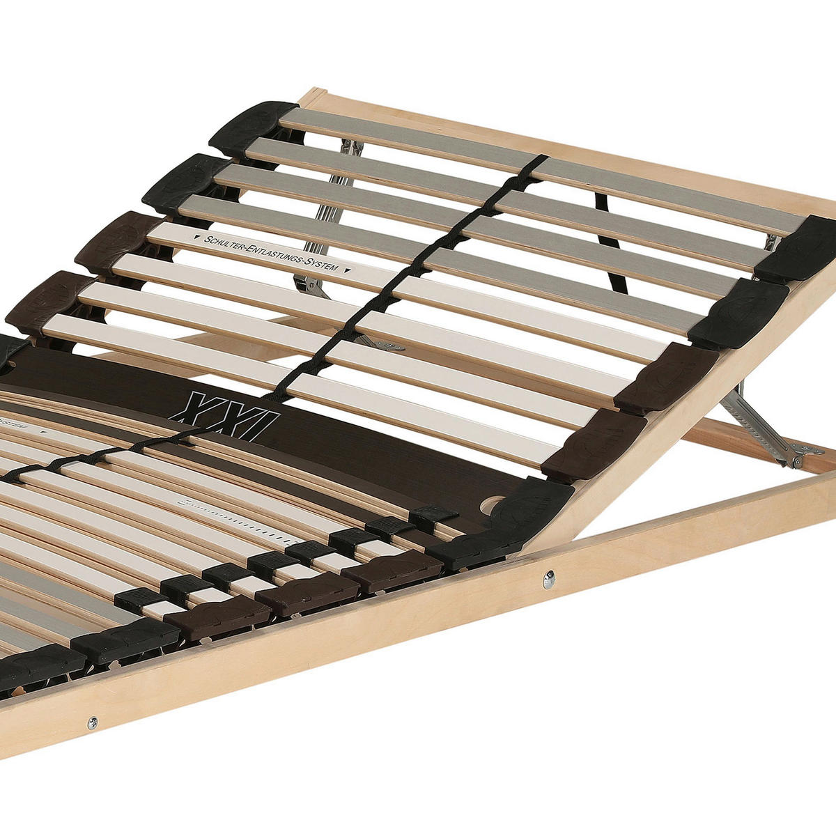 LATTENROST 80/200 cm Kopfteil, Mittelzone verstellbar, Birke, Buche  - Naturfarben/Weiß, Basics, Holz (80/200cm) - Boxxx