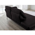 RÉCAMIERE in Echtleder Dunkelbraun  - Chromfarben/Dunkelbraun, Design, Leder/Metall (209/85-109/95-16cm) - Dieter Knoll