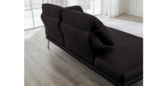 RÉCAMIERE in Echtleder Dunkelbraun - Chromfarben/Dunkelbraun, Design, Leder/Metall (209/85-109/95-16cm) - Dieter Knoll