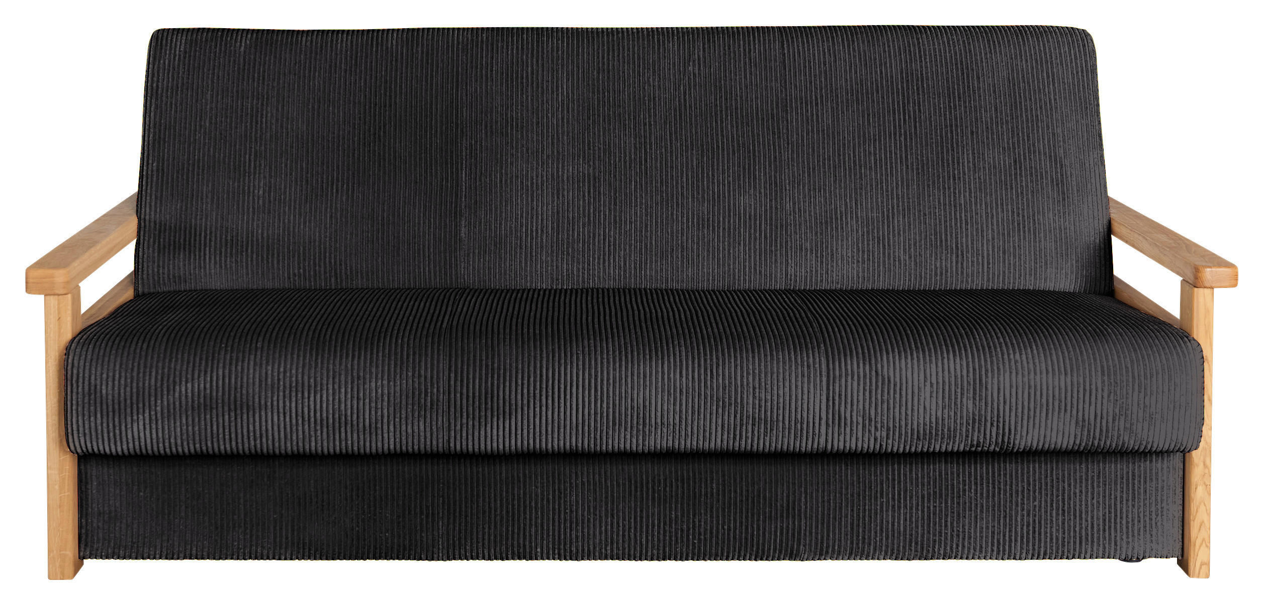 Canapea Extensibilă, textil, negru