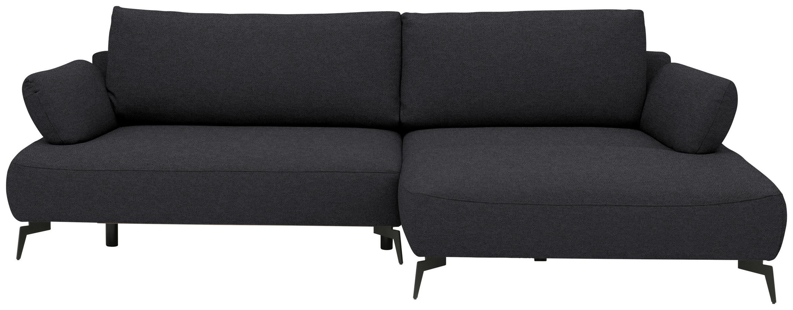 ECKSOFA Struktur Anthrazit  - Anthrazit/Schwarz, Design, Textil/Metall (284/186cm) - Lomoco