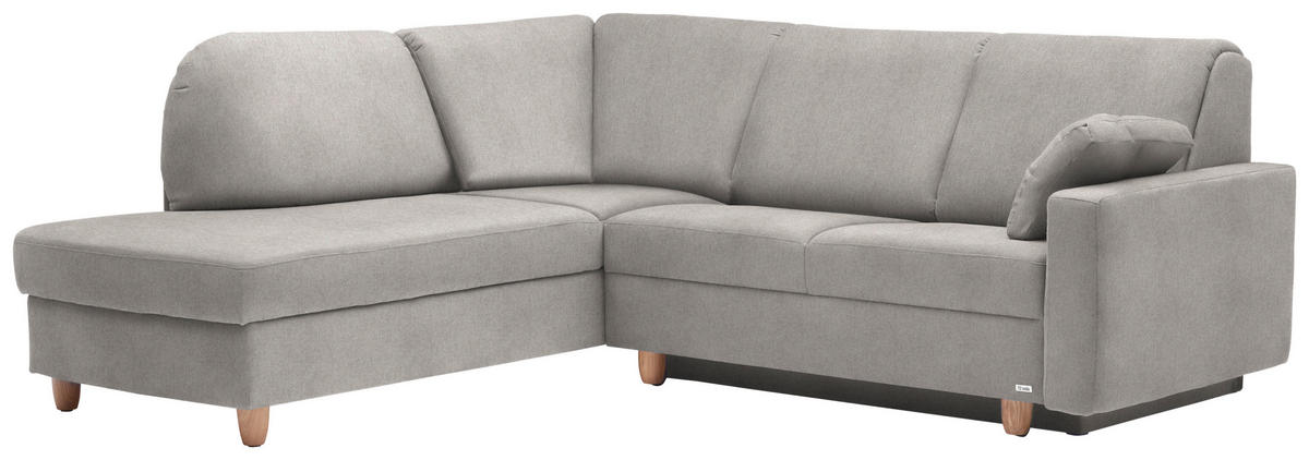 ECKSOFA in Flachgewebe Naturfarben  208/227 cm  - Eichefarben/Rot, KONVENTIONELL, Holz/Textil (208/227cm) - Sedda