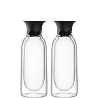 ESSIG-/ÖLFLASCHE DUO  - Klar/Schwarz, Basics, Glas/Kunststoff (6,00/17,00/6,00cm) - Leonardo