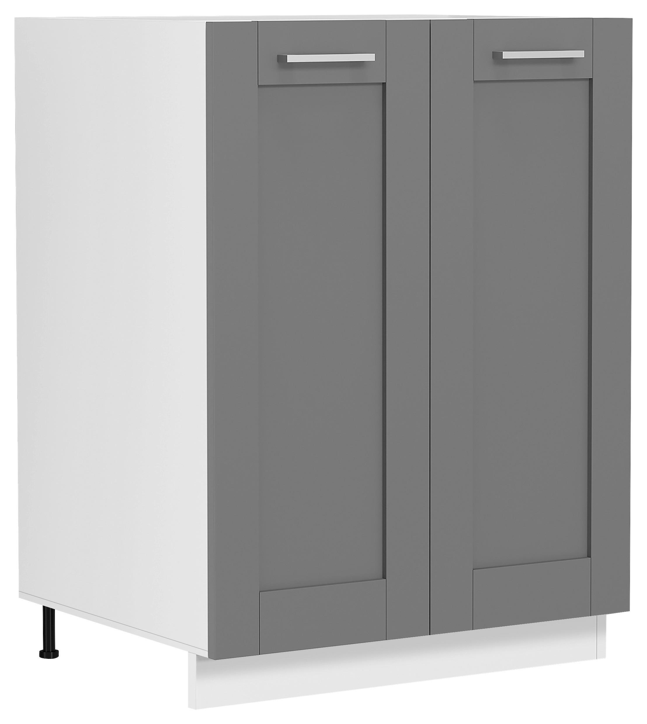 KÜCHENUNTERSCHRANK 60/82/46 cm  in Anthrazit, Weiß  - Anthrazit/Silberfarben, Trend, Holzwerkstoff/Kunststoff (60/82/46cm) - MID.YOU