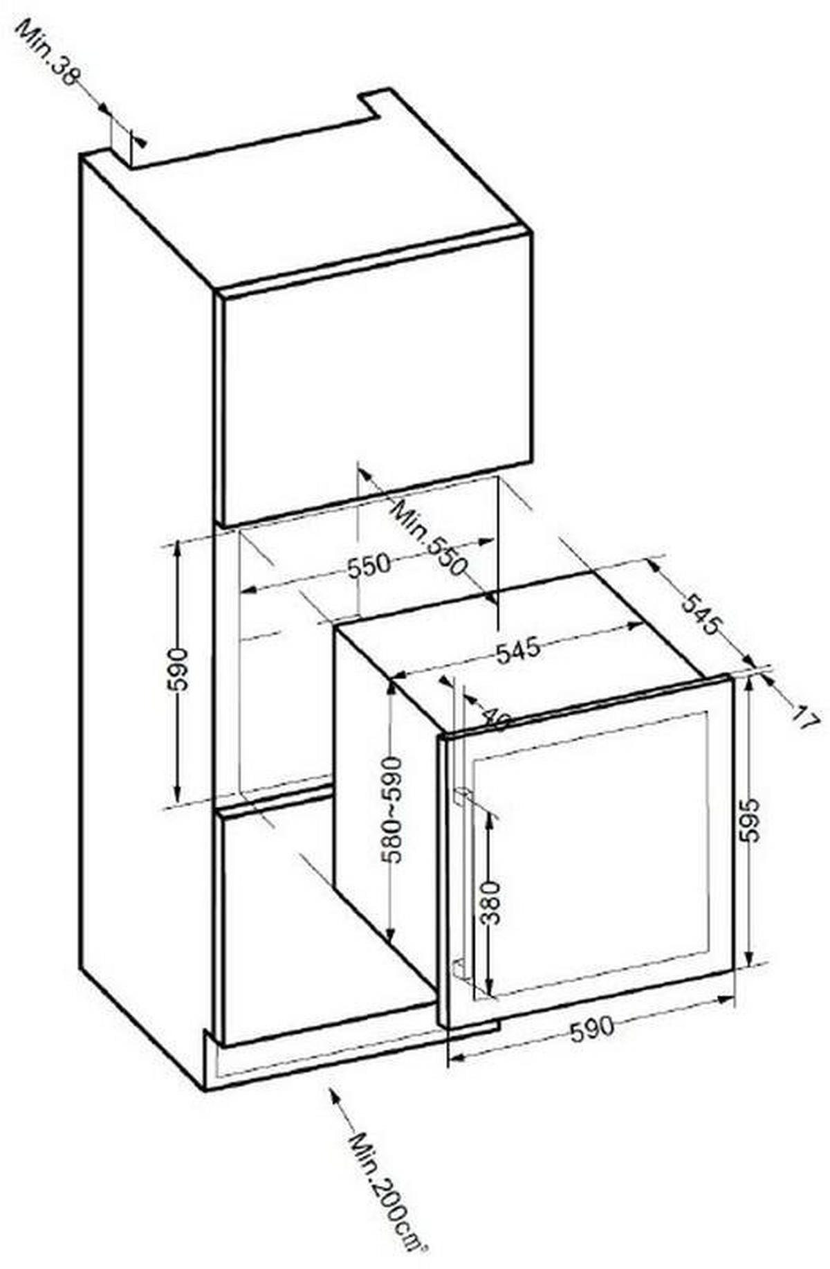 WEINKÜHLSCHRANK AVI63CSZF  - Schwarz, Basics, Glas/Holz (59,0/60/56cm)