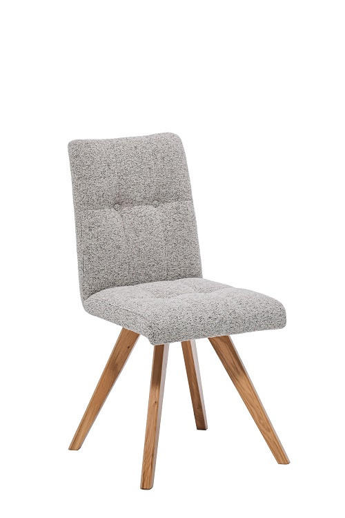 STUHL Mikrofaser Grau, Eichefarben Eiche massiv  - Eichefarben/Grau, LIFESTYLE, Holz/Textil (45/90,5/61cm) - Boxxx