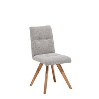 STUHL Mikrofaser Grau, Eichefarben Eiche massiv  - Eichefarben/Grau, LIFESTYLE, Holz/Textil (45/90,5/61cm) - Boxxx