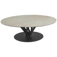 COUCHTISCH 120/70/42 cm  in Metall, Glas, Keramik einfacher Aufbau  - Taupe/Schwarz, Design, Glas/Keramik (120/70/42cm) - Belluti