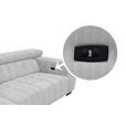 ECKSOFA in Webstoff Hellgrau 182/279 cm - Hellgrau/Schwarz, KONVENTIONELL, Textil/Metall (182/279cm) - Hom`in