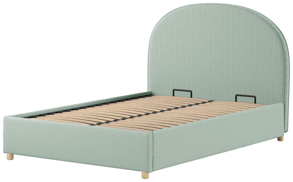 KINDER-/JUNIORBETT 140/200 cm  in Grün  - Naturfarben/Grün, ROMANTIK / LANDHAUS, Holz/Textil (140/200cm) - Vipack