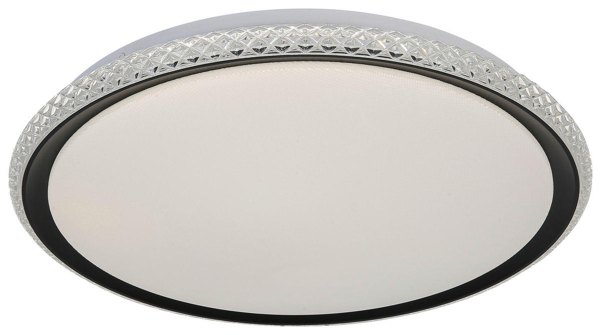 DECKENLEUCHTE  40/6 cm    - Transparent/Schwarz, Trend, Kunststoff/Metall (40/6cm) - Novel